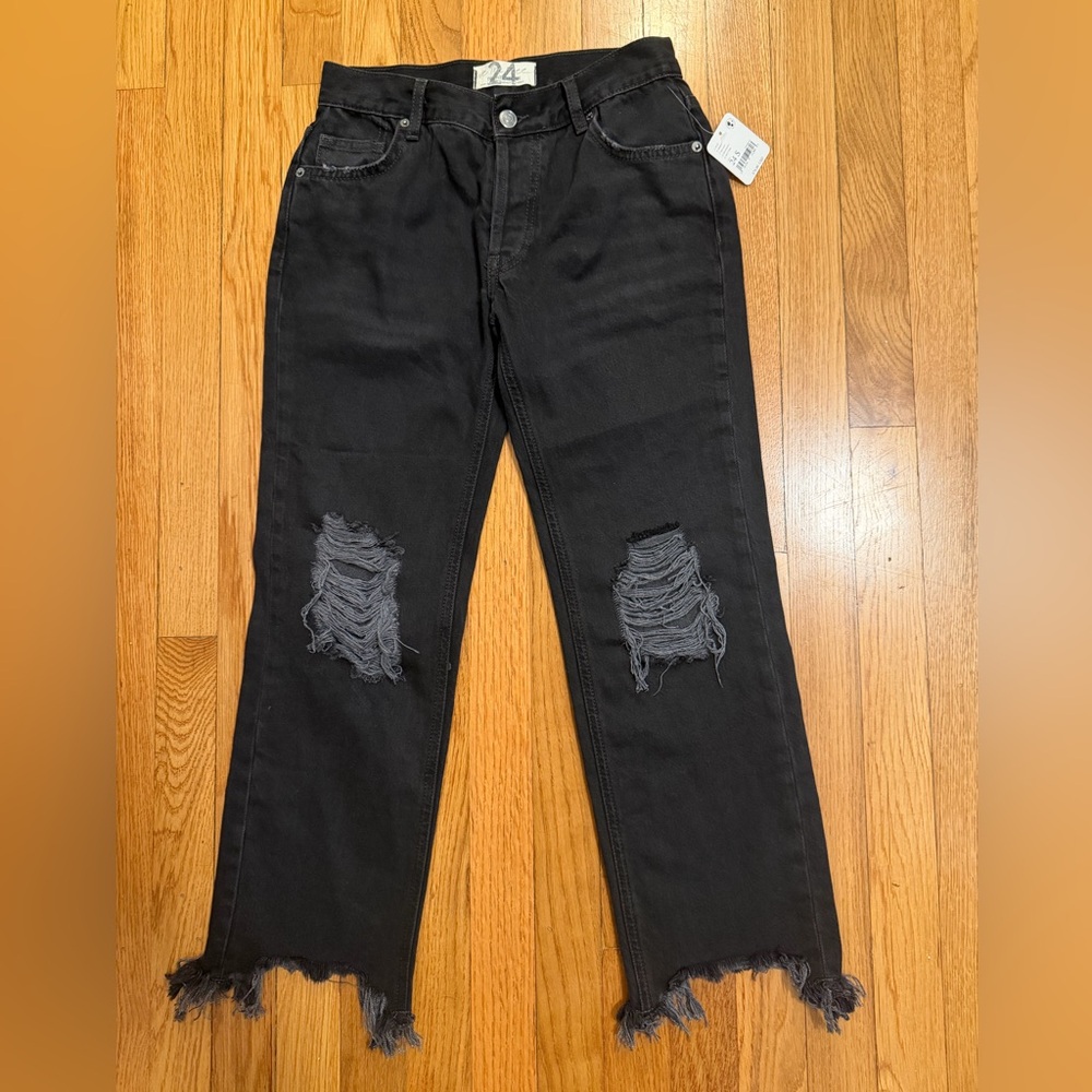 We The Free- Free People- Women's Black Ripped Jeans